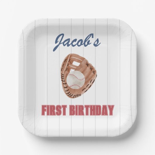 Baseball Glove Paper Plate Pappteller (Vorderseite)