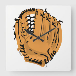 Baseball Glove Quadratische Wanduhr