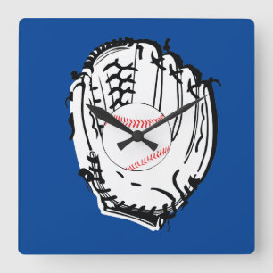 Baseball Glove Quadratische Wanduhr