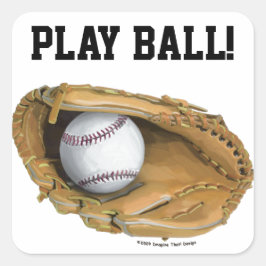 Baseball Glove Quadratischer Aufkleber