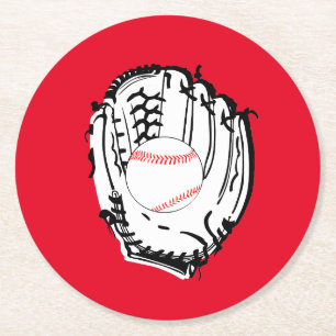 Baseball Glove Runder Pappuntersetzer
