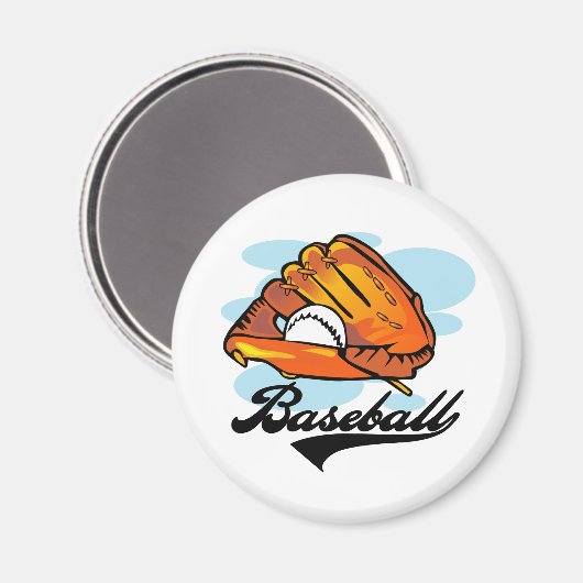 Baseball Glove T - Shirt und Geschenke Magnet (Vorderseite/Rückseite)