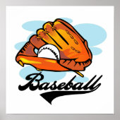 Baseball Glove T - Shirt und Geschenke Poster (Vorne)