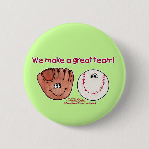 Baseball Glove Team Button