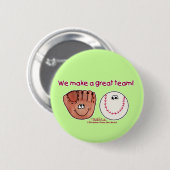 Baseball Glove Team Button (Vorne & Hinten)