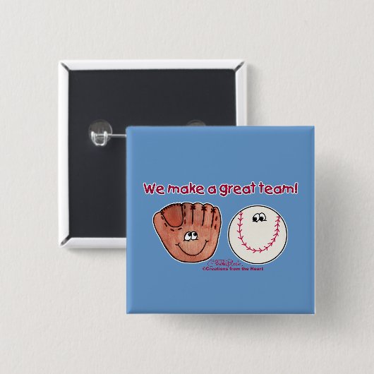 Baseball Glove Team Button (Vorne & Hinten)