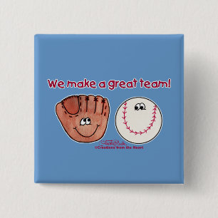 Baseball Glove Team Button