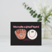 Baseball Glove Team Postkarte (Stehend Vorderseite)