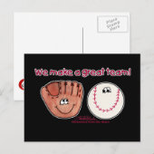 Baseball Glove Team Postkarte (Vorne/Hinten)