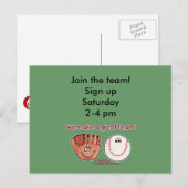 Baseball Glove Team Postkarte (Vorne/Hinten)