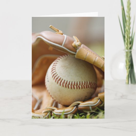 Baseball Glove und Ball Karte (Vorderseite)
