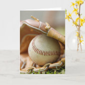 Baseball Glove und Ball Karte (Gelbe Blume)