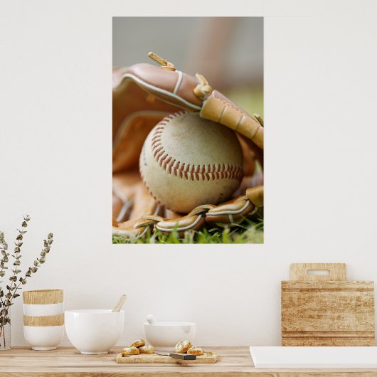 Baseball Glove und Ball Poster (Küche)