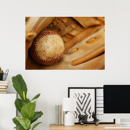 Baseball Glove und Ball Poster (Heimbüro)