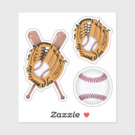 Baseball Glove und Baseball Aufkleber