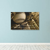 Baseball, Glove und George will zitieren Leinwanddruck (Insitu (Holzboden))