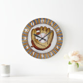 Baseball Glove Wall Clock Sports Baseball Player Große Wanduhr (Zuhause)