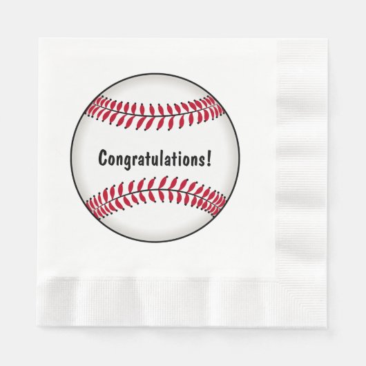 Baseball Glückwunsch Serviette (Vorderseite)