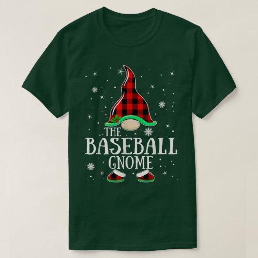 Baseball Gnome Buffalo Kariert Matching Family Chr T-Shirt (Design vorne)
