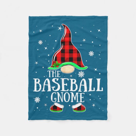 Baseball-Gnome-Buffalo-Kariert passend Fleecedecke (Vorderseite)
