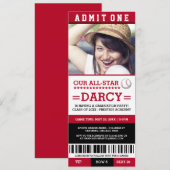 Baseball-Graduierungspartei lädt ein Einladung (Vorne/Hinten)