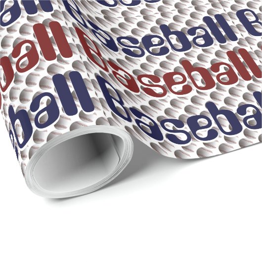 Baseball-Grafik Geschenkpapier (Rolleneckpunkt)