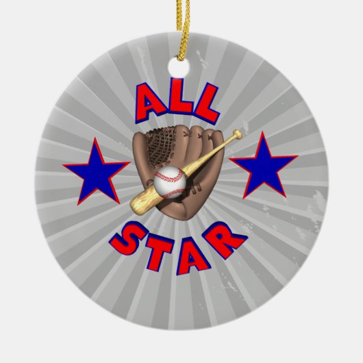 Baseball-Grafik Keramik Ornament (Vorne)