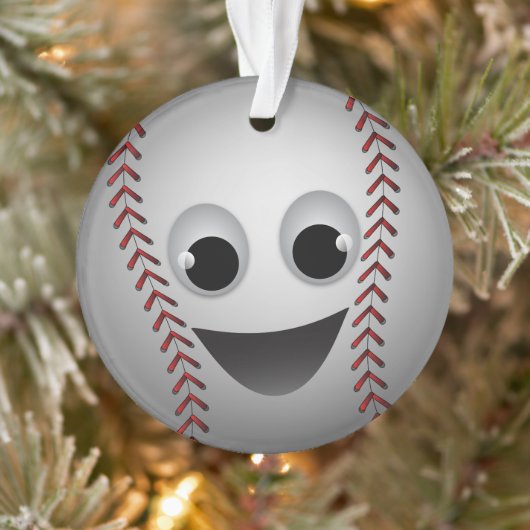 Baseball-Grafik lächelnd Ornament (Baum)