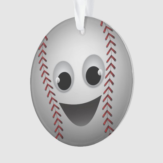 Baseball-Grafik lächelnd Ornament (Vorderseite)