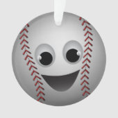 Baseball-Grafik lächelnd Ornament (Vorderseite)