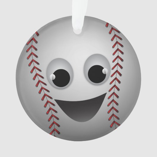 Baseball-Grafik lächelnd Ornament (Vorderseite)