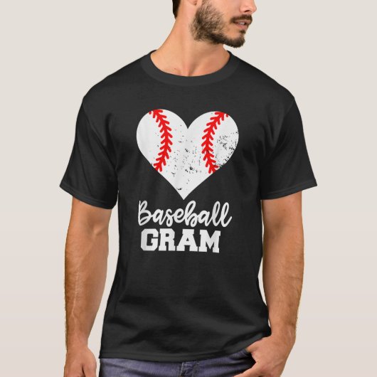 Baseball Gram Funny Baseball Herz Grandma Gram T-Shirt (Vorderseite)