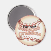 Baseball Grandma custom name Magnet (Vorderseite/Rückseite)