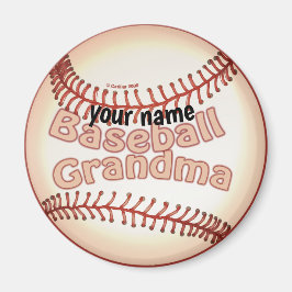 Baseball Grandma custom name Magnet