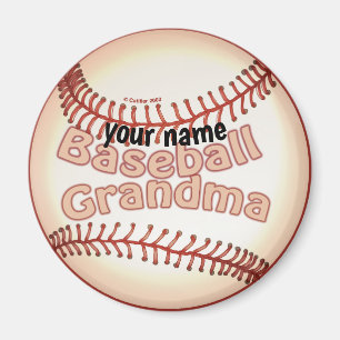 Baseball Grandma  custom name Magnet