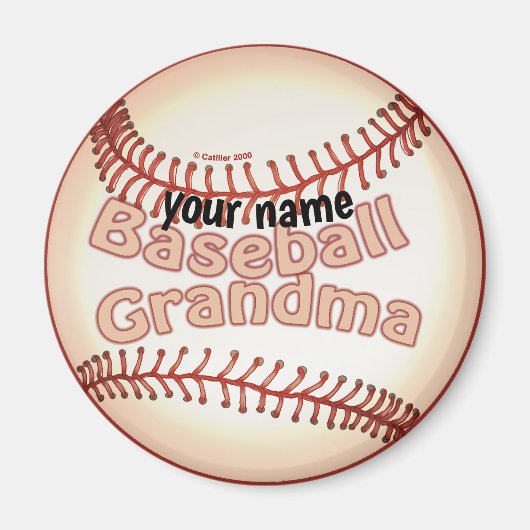 Baseball Grandma custom name Magnet (Vorne)