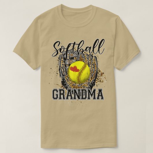 Baseball Grandma Leopard Funny Softball Mom Mother T-Shirt (Design vorne)