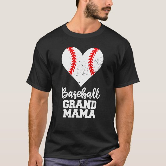 Baseball Grandmama Baseball Heart Grandma T-Shirt (Vorderseite)