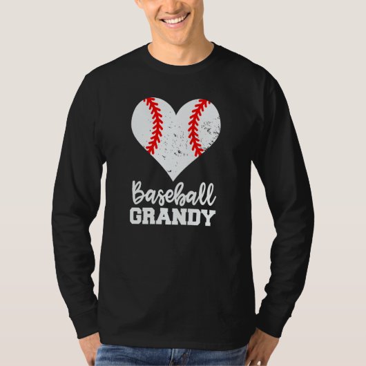 Baseball Grandy Baseball Heart Grandma Grandy T-Shirt (Vorderseite)