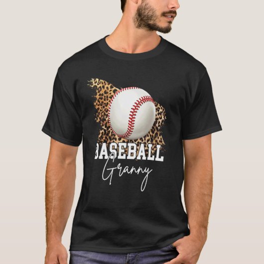 Baseball Granny Leopard Heart T-Shirt (Vorderseite)