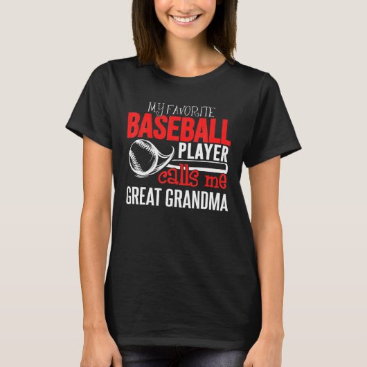 Baseball Great Oma Mein Lieblingsspieler ruft mich T-Shirt (Vorderseite)