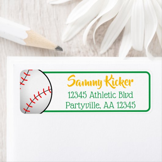 Baseball Green & Gold-Adresse (Insitu)