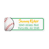 Baseball Green & Gold-Adresse (Vorne)