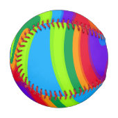 Baseball - Groovy, bunte Regenbogenkonstruktion (Vorderseite Links)