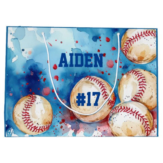 Baseball Große Geschenktüte (Rückseite)