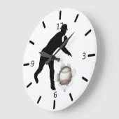 Baseball Große Wanduhr (Winkel)