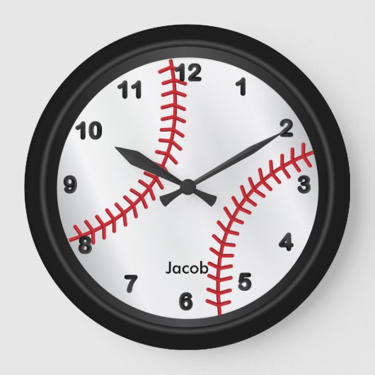 Baseball Große Wanduhr (Vorderseite)