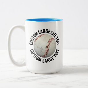 Baseball & Großer Text HELLBLAU 425g Custom Zweifarbige Tasse
