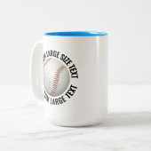 Baseball & Großer Text HELLBLAU 425g Custom Zweifarbige Tasse (Vorderseite Links)