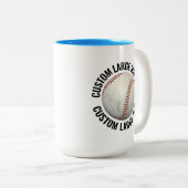 Baseball & Großer Text HELLBLAU 425g Custom Zweifarbige Tasse (VorderseiteRechts)